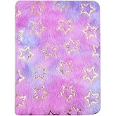 BOLLEY JOSS Faux Fur Starry Notebook Plush Diary for Girls Teens Fuzzy Journal Record Planner Writing Pad A5 Lined 160 Pages