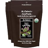 St. Claire&rsquo;s Organic Licorice Pastilles &ndash; 3-Pack EcoPack, 3 oz Each | Certified Organic, Vegan, Gluten-Free, Allergen-Free, Non-GMO, Low Calorie, Plant-Based | Made in USA