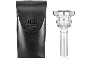 KGUBRASS Trombone/Euphonium MOUTHPIECE HOLDER. Genuine leather carrying bag. Compact Mouthpiece Holder. Protection Case for Trombone/Euphonium Mouthpiece. Gift Idea Trombonist (Single, Black)