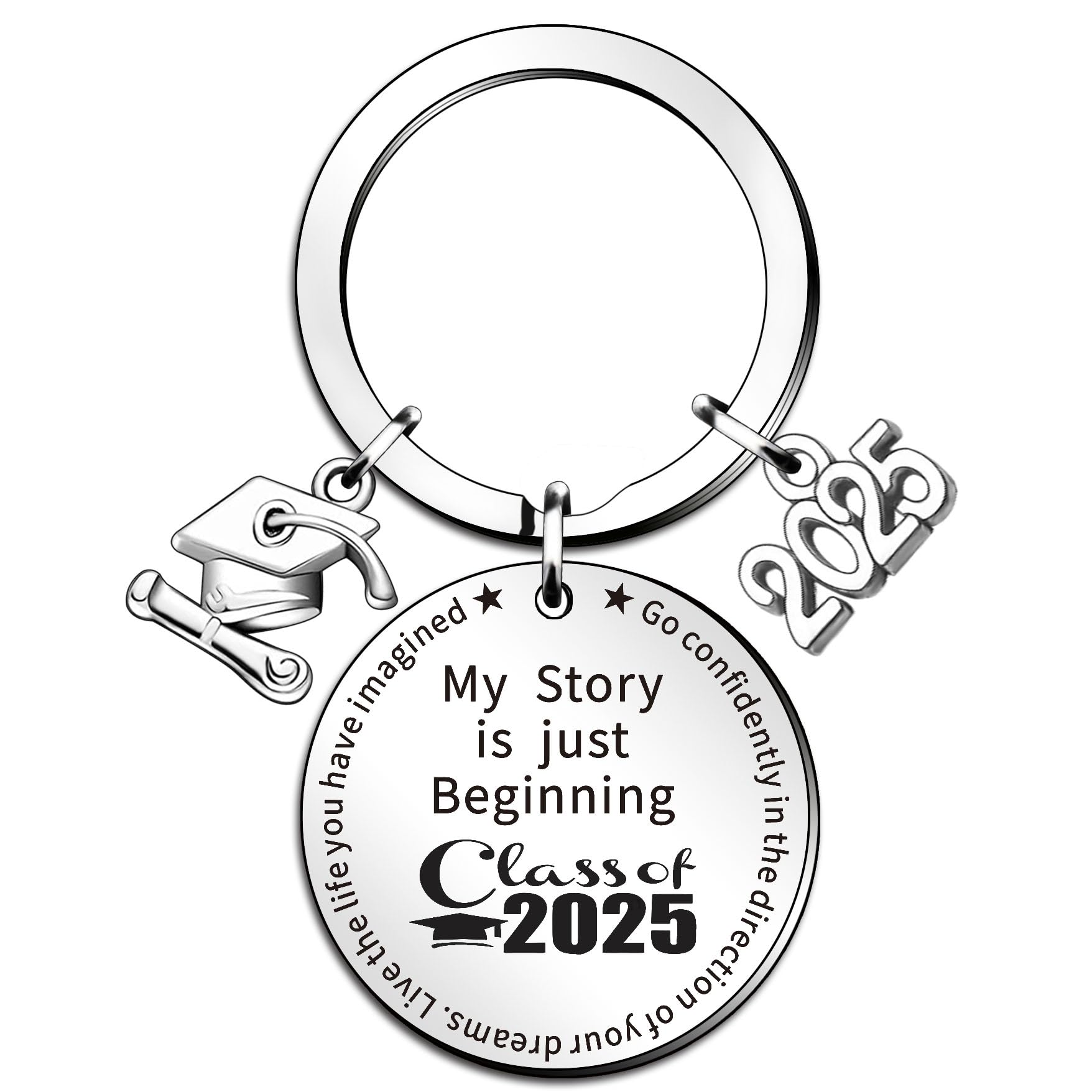 WTOPP Graduation Gifts for Her Him 2025 Inspirational Keyring College High School Keyrings for Students Daughter Best Friends