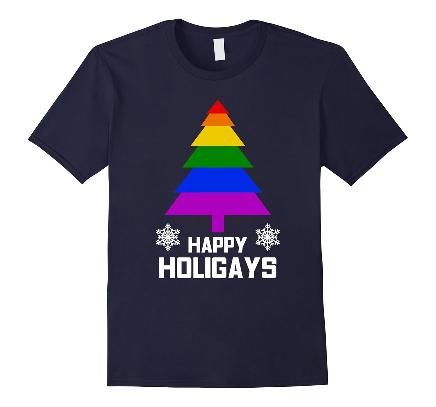 Happy Holigays Funny Gay LGBT Christmas Gift T Shirt-ANZ