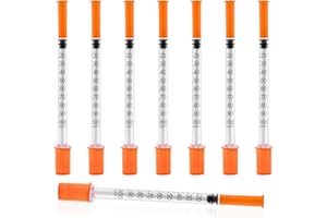 SEARVGRH U-100 1ml Syringe with Needle, 31G 1/4" 6mm 1cc Syringes, Disposable Individual Package, Pack of 100