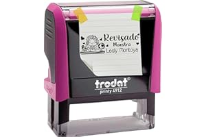 Trodat VIOPY Sello Calificador Personalizado Para Maestras, Maestros, Profesores, Educadores, Docentes Trodat 4912 47x18 mm Agrega Tu Nombre Personaliza Tu Diseño