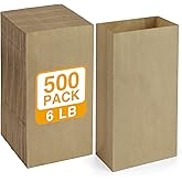 BagDream #6 Brown Paper Lunch Bags 6x3.54x11 Kraft Paper Bags 500 Bulk Pack | Recycled, 6LB, DIY Friendly, For Snacks, Baked Goods, Party Favor, Food Storage, Crafts, Gift Giving, Takeout, Small Business