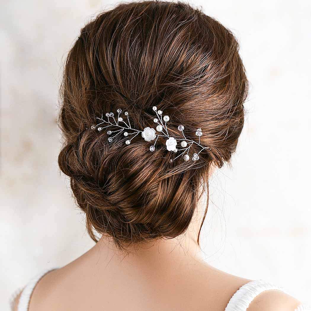 Amazon Com Catery Flower Bride Wedding Headband Pearl Hair Vine