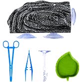 Turtle Basking Platform for Aquatic Turtles with Suction Cups,Baby Tortoise Climbing Ramp Rock,Turtle Tank Accessories,Reptiles Resting Terrace for Bearded Dragon Frog Hermit Crab gecoks Lizard
