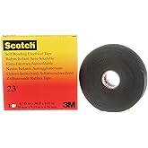 3M Scotch Rubber Splicing Tape 23, 3/4 in x 30 ft, Black, 1 Roll | Professional Premium Grade, Self-Fusing (EPR based) Rubber Electrical Insulating Tape, Highly Conformable, MRO