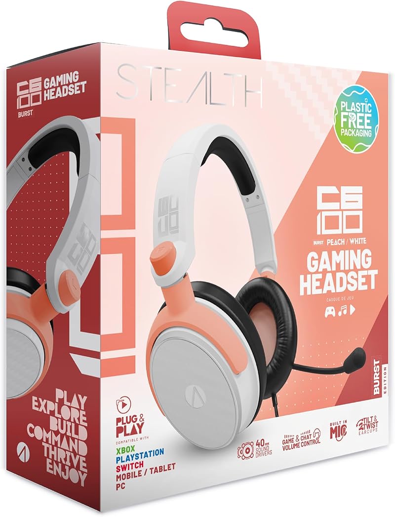 Stealth C6-100 Gaming Headset Burst Peach White Multiplatform