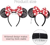 DRESHOW Glitter Mouse Ears Headband with Bow Woman Costume Accessory view 2