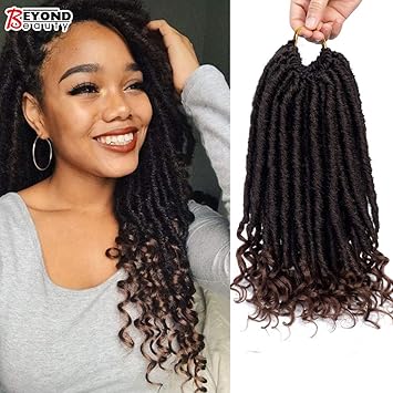 Amazon Com Straight Faux Locs With Curly Ends Goddess Locs