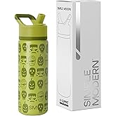 Simple Modern Halloween Kids Summit Water Bottle with Straw Lid | 18oz Stainless Steel Cup Insulated Tumbler for Boys, Girls, School | Monster Mash