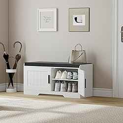 Homleke 2-Tier Storage Bench, Shoe Bench with
