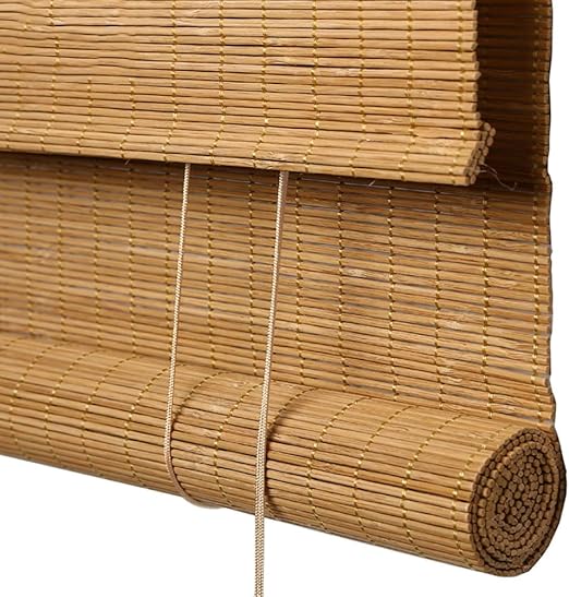 LXLA Bamboo roller shades in Natural SemiPrivacy