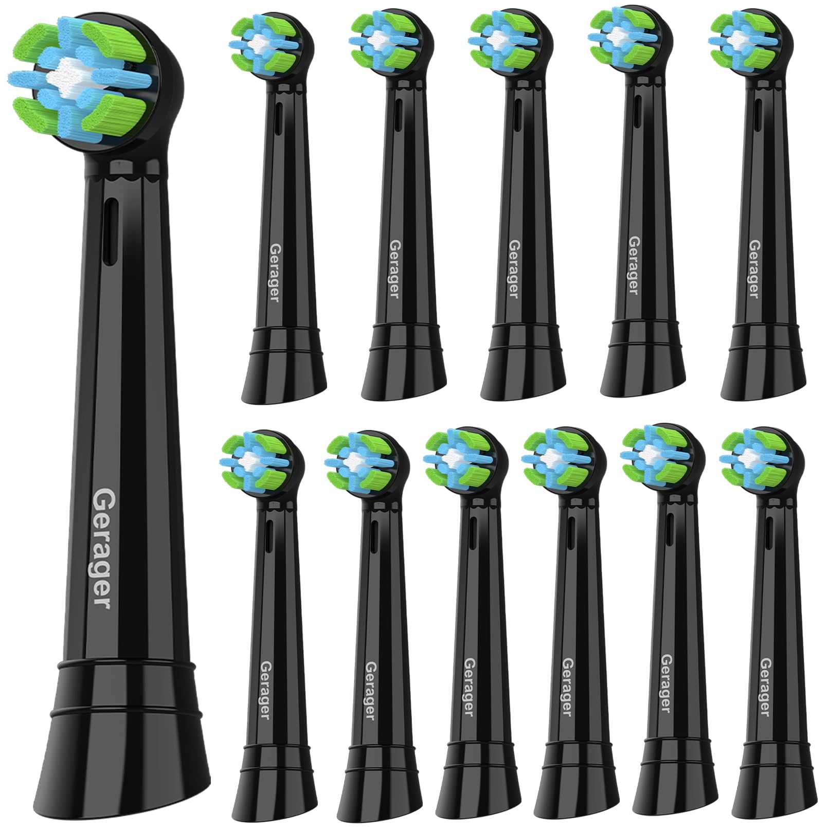 Photo 1 of 12 Pack Toothbrush Replacement Heads Compatible with Oral B iO, Replacement Heads for Oral B iO 3 4 5 6 7 8 9 10 Series Electric Toothbrushes, Black