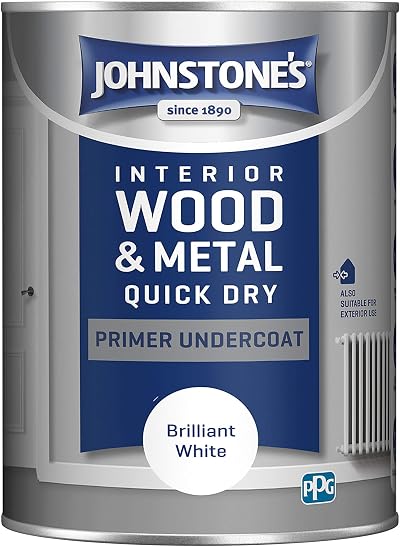 Johnstone's Quick Dry Gloss Primer Undercoat Brilliant White 1.25L