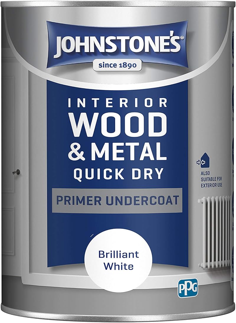 Johnstone's Quick Dry Gloss Primer Undercoat Brilliant White 1.25L