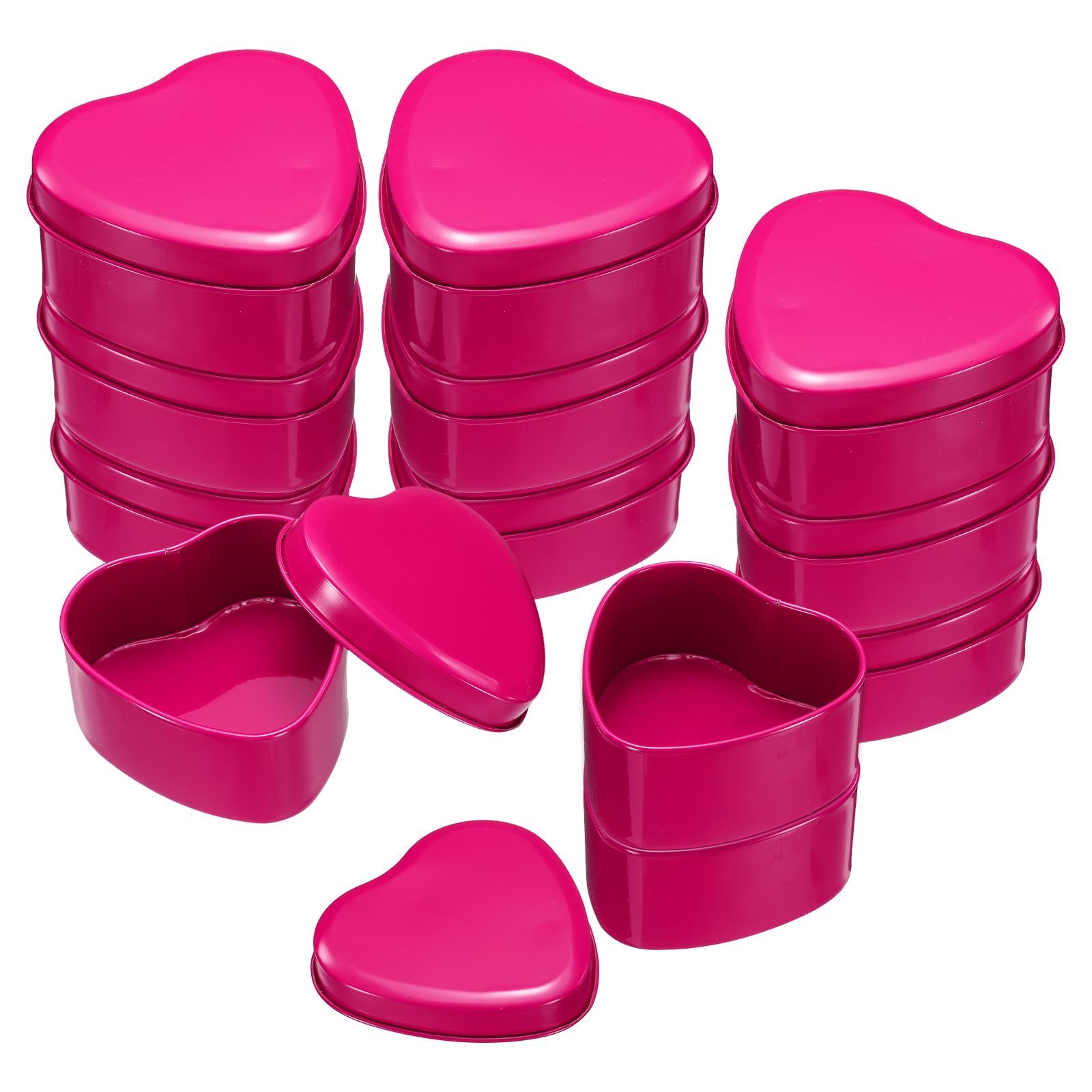Photo 1 of *See Clerk Notes*
uxcell 12Pcs Heart Shaped Metal Tins Box, Empty Candy Jars with Lids, Favors Storage Containers for Valentine's Day Candles Wedding Parties Cookies Gifts, Pink (7.5x7x3.5cm)