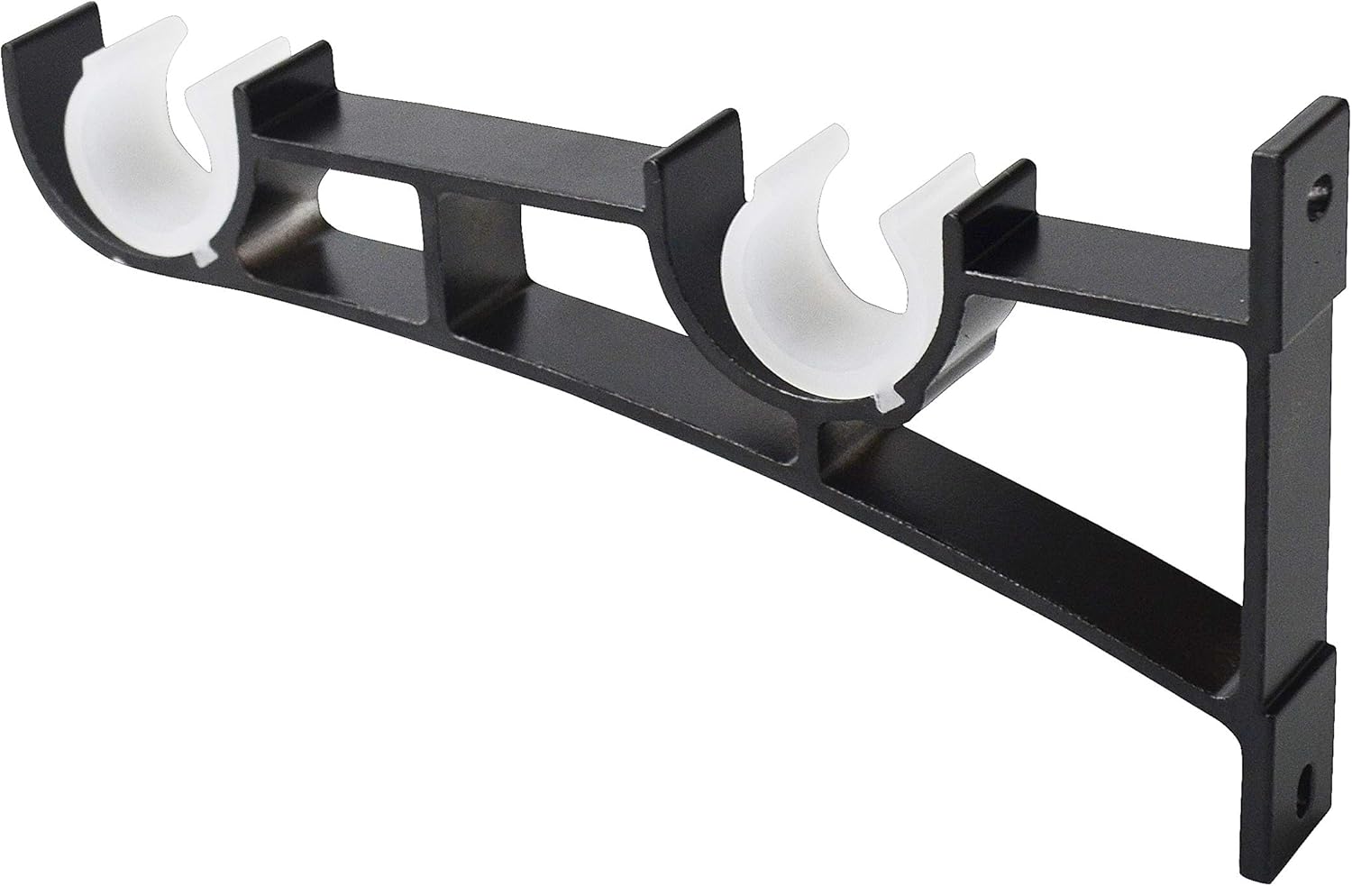 AddGrace Double Curtain Rod Brackets Set of 4 for Drapery Rod Window Hardware Rod Holders (Black): Home Improvement