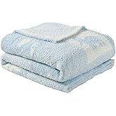 CREVENT 30"X40" Cozy Soft Warm Knitted Baby Blanket for Girls Boys, Newborn Essentials for Infant, Baby Shower Receiving Gift - Animal Blue 75X100cm