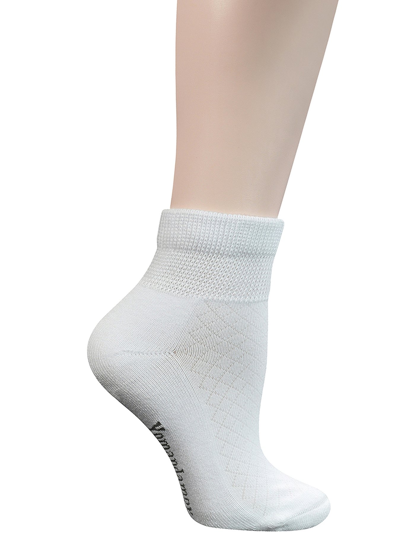 Yomandamor 5 Pairs Women's Cotton Ankle Breathable Mesh Diabetic Socks with Seamless Toe,L Size
