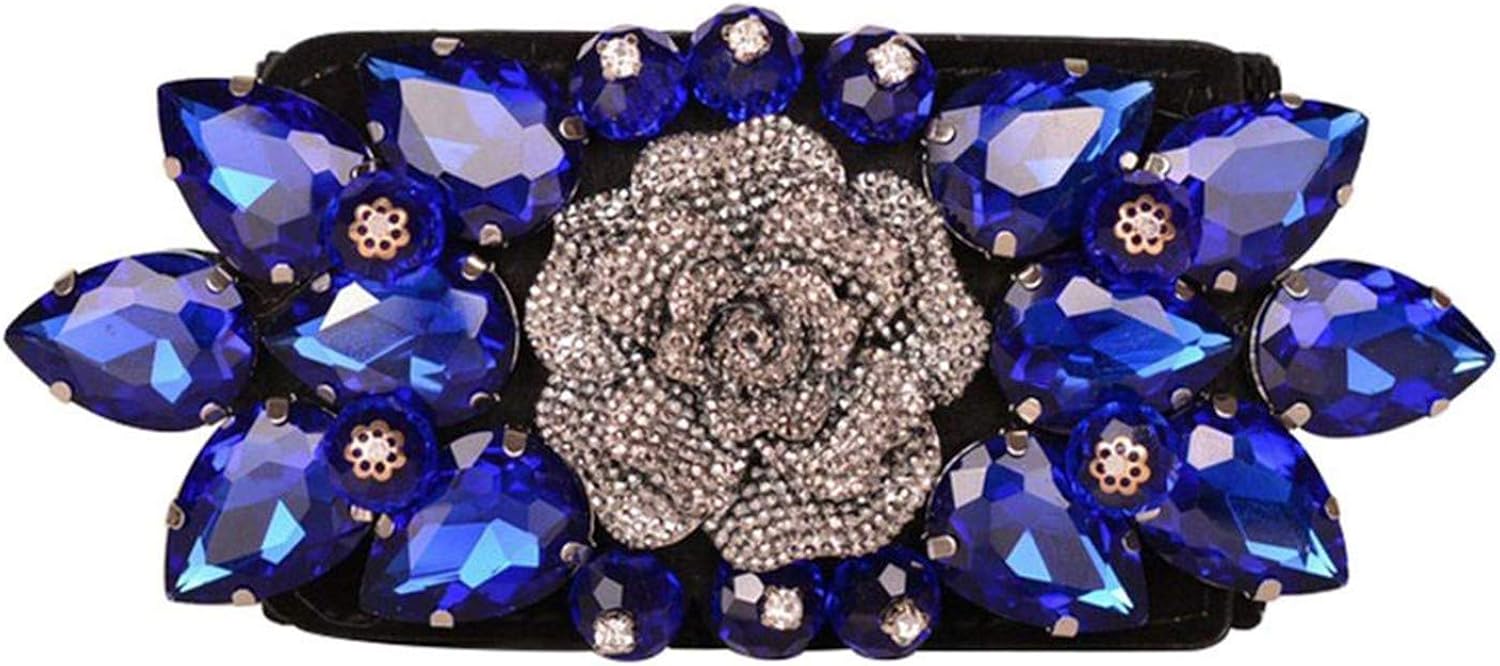 Belt Women NEW Luxury Floral Rhinestone High Stretch Wide Waistband Waist Elastic Belts Ceinture Femme For Dre