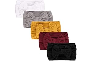 DRESHOW BQUBO Baby Nylon Headbands Hairbands Hair Bow for Girls Newborn Infant Toddlers Hair Accessories