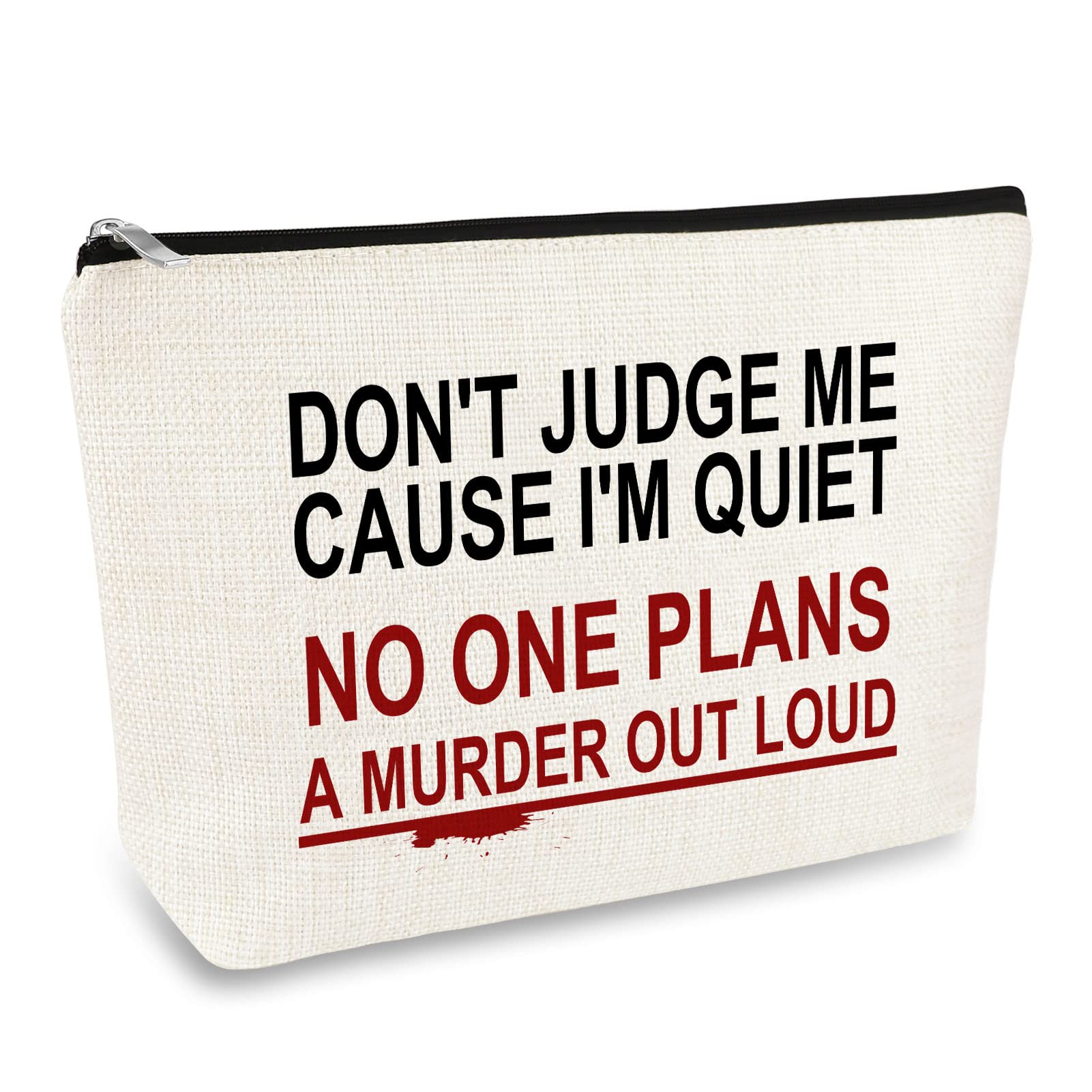 True Crime Gift Makeup Bag for Women Cosmetic Bag True Crime Fan Gifts TrueCrime Podcast Lovers Gifts Horror Quotes Hallowen Day Present Travel Pouch Funny Serial Killer Gifts Travel Toiletries Pouch