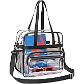 Paxiland Clear Bag for Stadium Events, 12x6x12 Inches Clear Tote Bag with Detachable Strap for Sports, Concert, Work, Travel