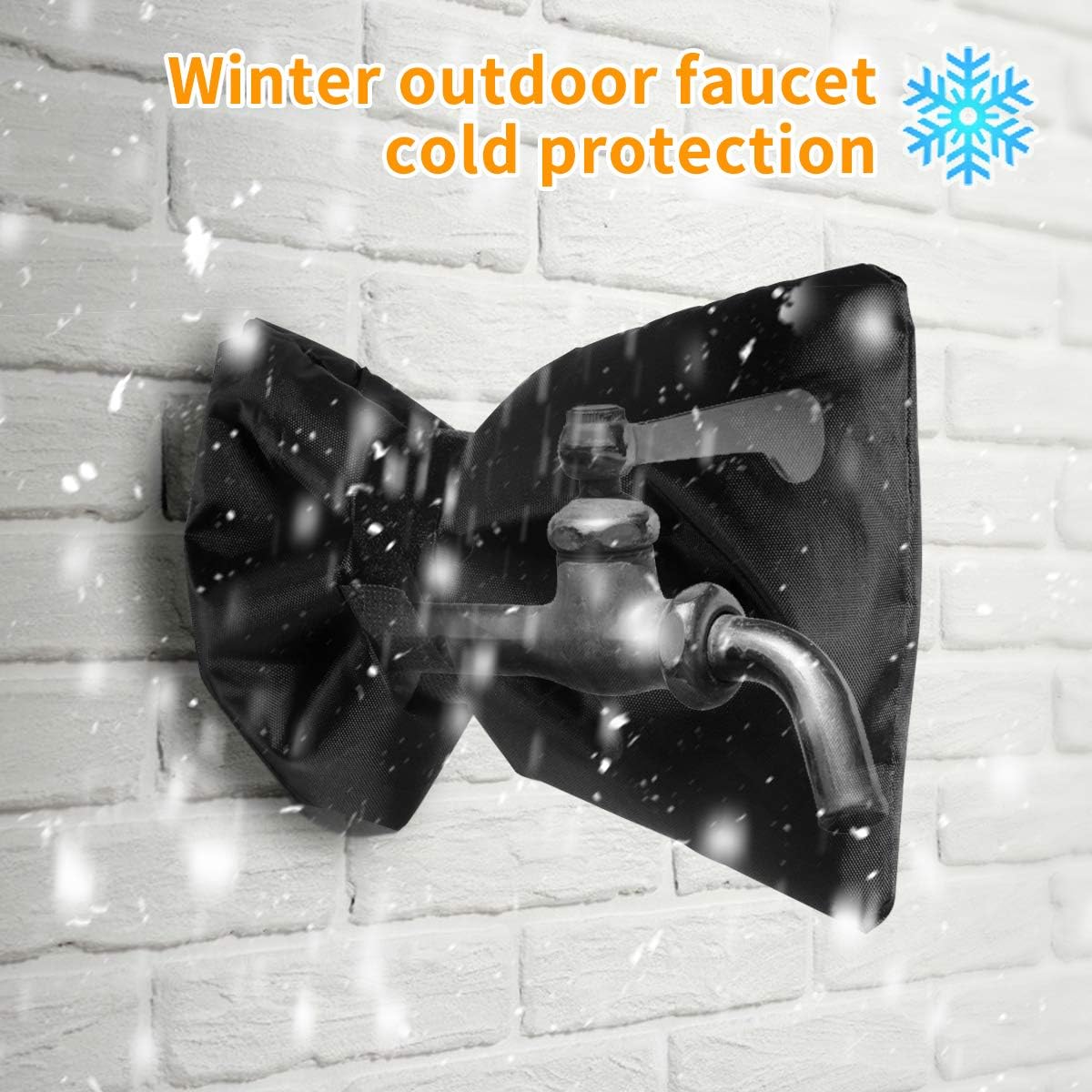 NASUM Faucet Cover for Winter, Outdoor Faucet Covers 600D Heavy Duty Nylon Oxford Cloth, 7.5" L x 5.3" W Faucet Socks Freeze Protection, Outside Faucet Covers for Cold Weather 2 Pack (Black) : Garden & Outdoor