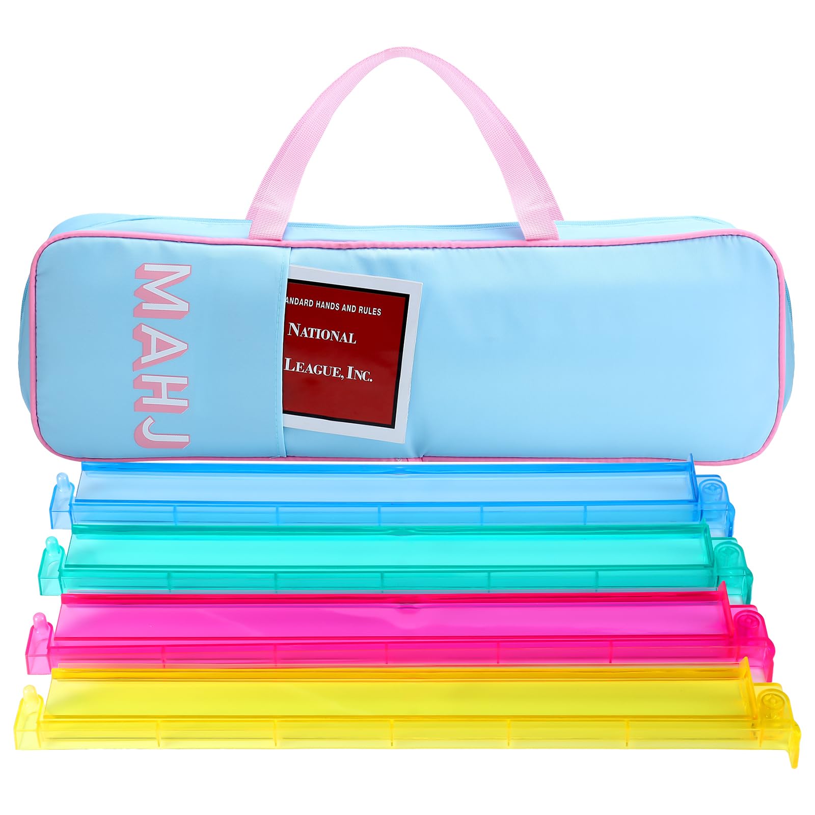 Photo 1 of Aliceset Mahjong Rack Bag for Mahjong Game Storage 21 x 6.5 x 2 Inches Mah Jong Tile Bags with Zipper for Tiles and Pushers Rack Storage Carrying Bags Gifts Accessories(Only Bag)(Light Blue)