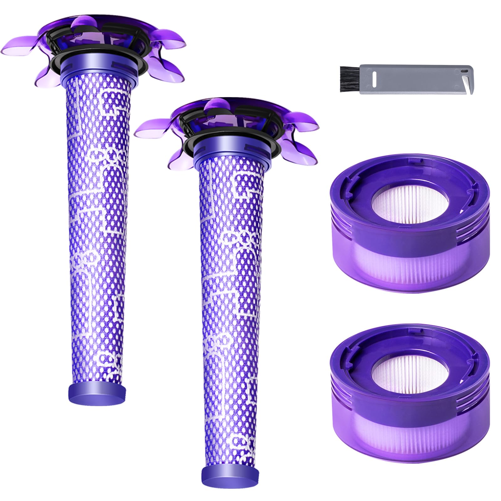 Photo 1 of Vacuum Filter Replacement Kit for Dyson V7, V8 Animal, V8 Absolute & SV10 Cordless Vacuum Cleaners, Replaces Part # 965661-01 & 967478-01 (V8 Slim 4P)
