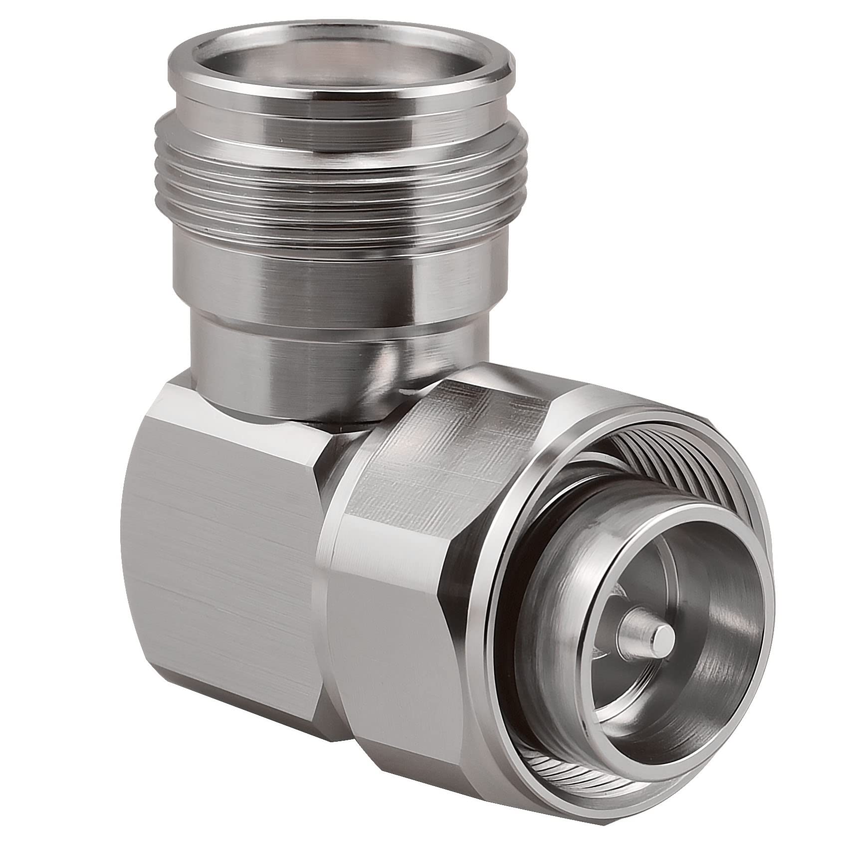 YILAINDUO 4.3/10 Mini DIN Connector Right Angle Coaxial Mini DIN Male to Female Adapter 4.3-10 Connector Adapter for Distributed Antenna System (DAS), Base Stations, Wireless Infrastructure