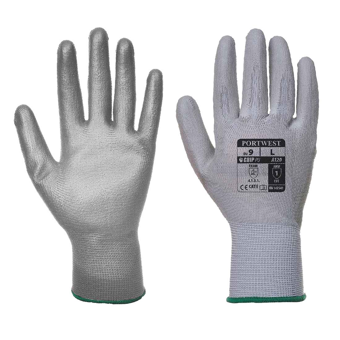 Portwest A120GRR X-Large PU Palm Gloves - Grey - 12 Pack