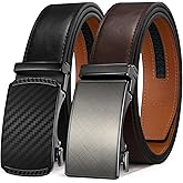Zitahli Belt Men 2 Pack - Slide Leather Ratchet Belt Adjustable for Mens Gifts 1 3/8-Cut for Perfect Fit,Men's Accessories