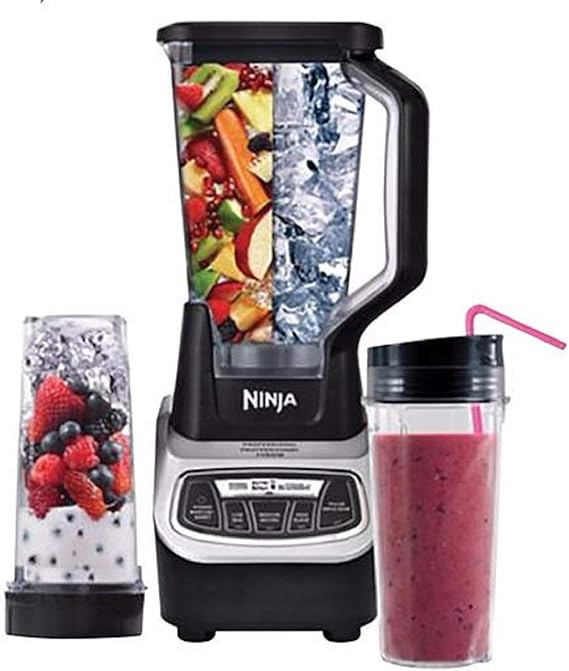 Countertop Blender. Ninja Professional 2.1L 1100Watt Stand Blender with Nutri Ninja Cups Easy