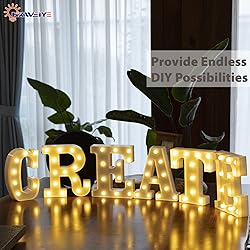 HXWEIYE LED Marquee Letters Lights Sign C, 26