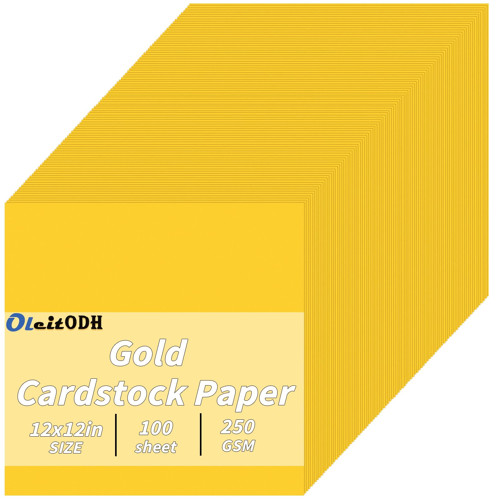 Photo 1 of Gold Yellow Cardstock Paper Bulk 12'' x 12'', 100 Sheets 250gsm/92 lb Yellow Printer Cover Card Stock, Heavyweight Construction Paper for Card Making Printing Craft Drawing Scrapbooking Cutting