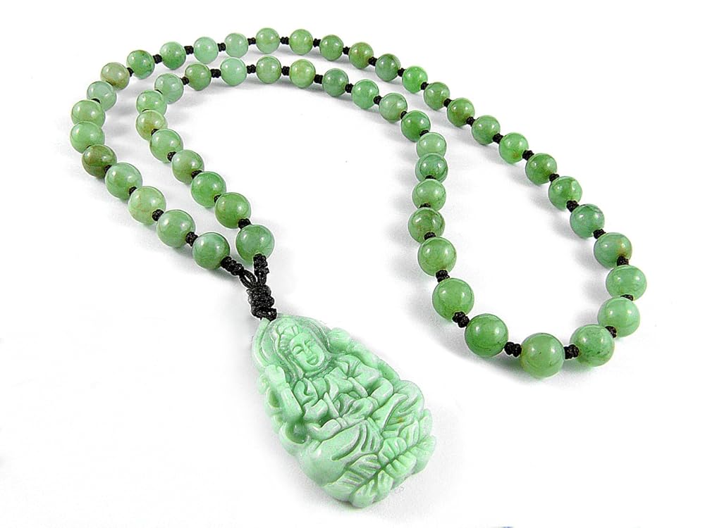 Jade Buddha Pendant, Jade Necklace, Buddha Necklace, Green