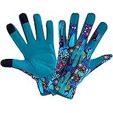 IYICLOTH Gardening Gloves for Women, Printed Touchscreen Garden Gloves with Grip, Thorn-Proof Puncture-Resistant Work Gloves