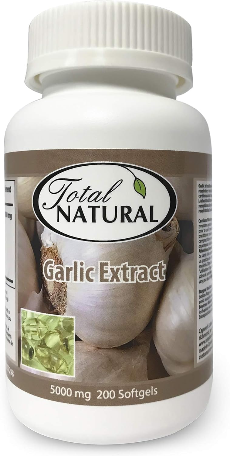 Garlic Extract 5000mg 200 Count Bottle of Softgels [2 bottles] by Total