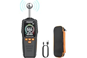 Proster Rechargeable Moisture Meter - Pinless Damp Meter for Walls with 2.4 inch Colour LCD Screen Sound Light Alarm Damp Detector Detects 5-40 mm Depth for Wood Building Cardboard Concrete