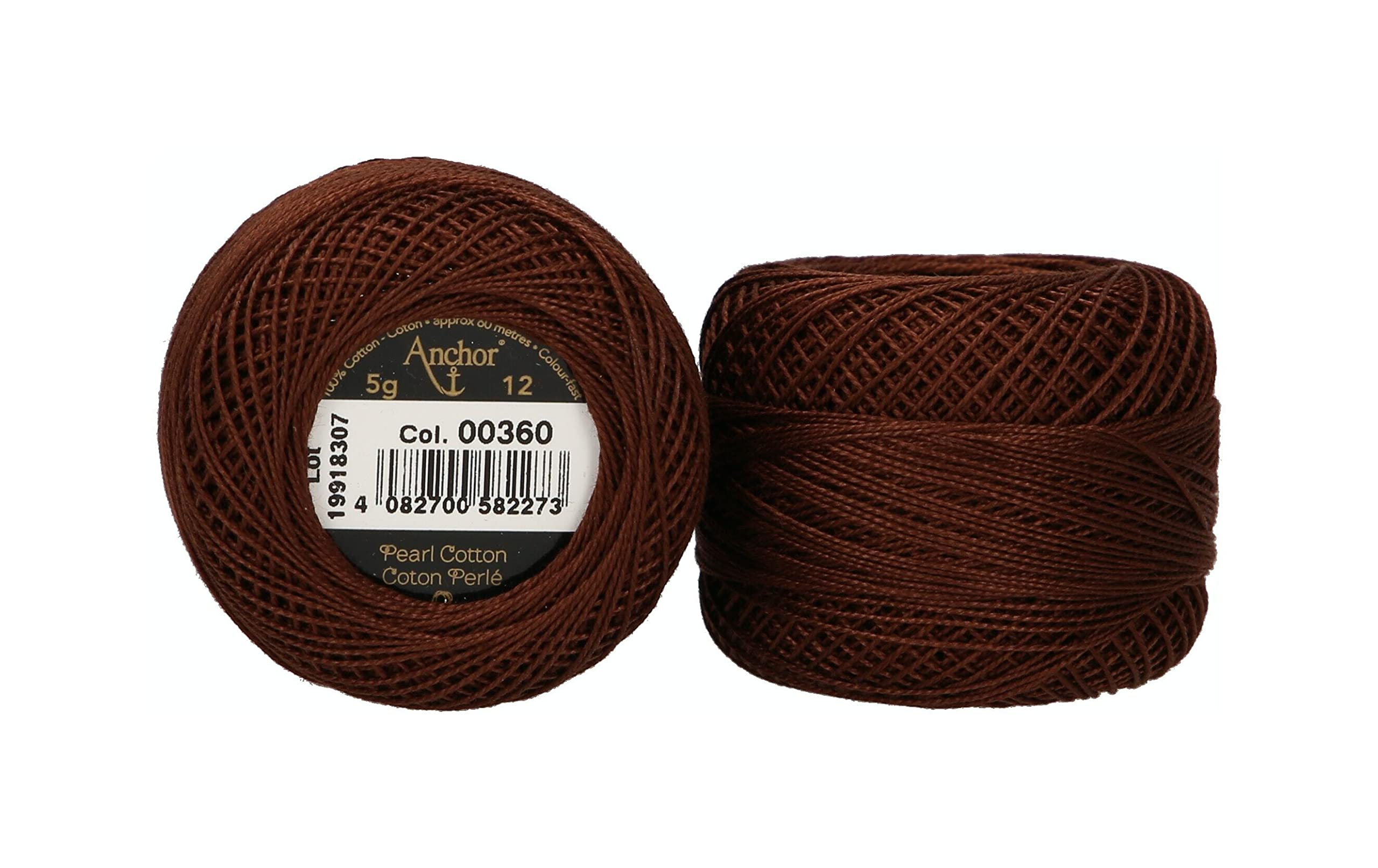 ANCHOR Pearl Yarn, Thickness: 12, Packaging: 5G, Running Length: 56M 360 Embroidery Threads