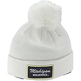 ZHATS Standard NCAA Officially Licensed Pom Beanie Patch Brick White, One Size