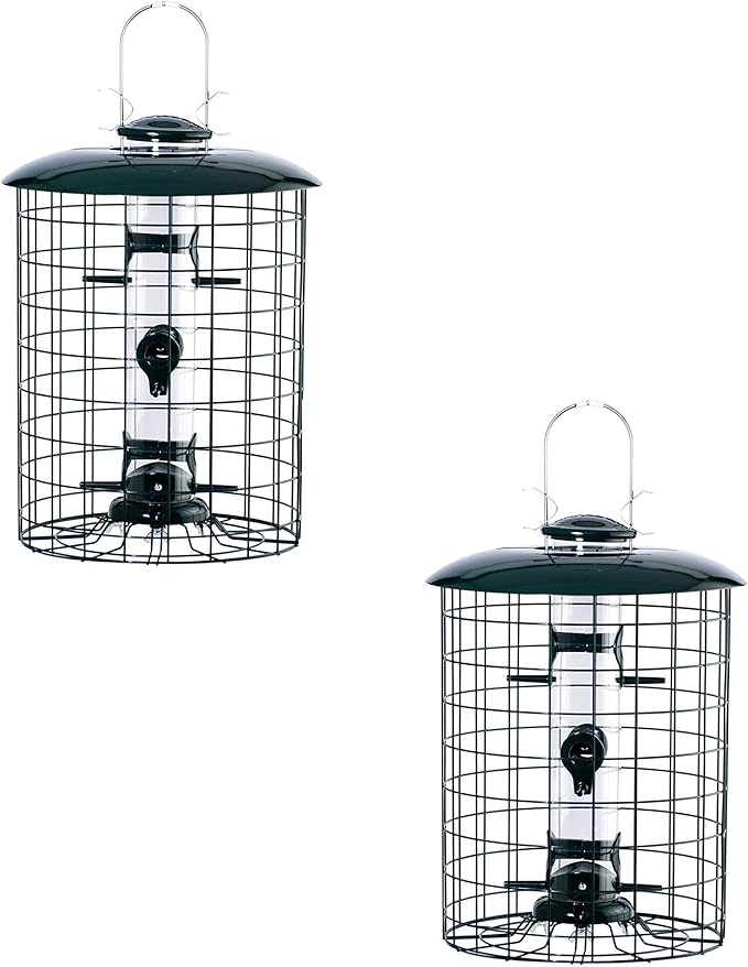 Woodlink SquirrelResistant 6Port Metal Caged Hanging Seed Tube Bird Feeder with