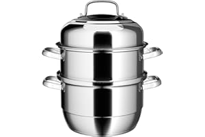 VENTION Large Indution Steamer Pot(28cm), 3 Tier Steamer for Cooking, 11 Inch Stainless Steel Steamer Pot for Cooking, Steam Pot for Dumpling