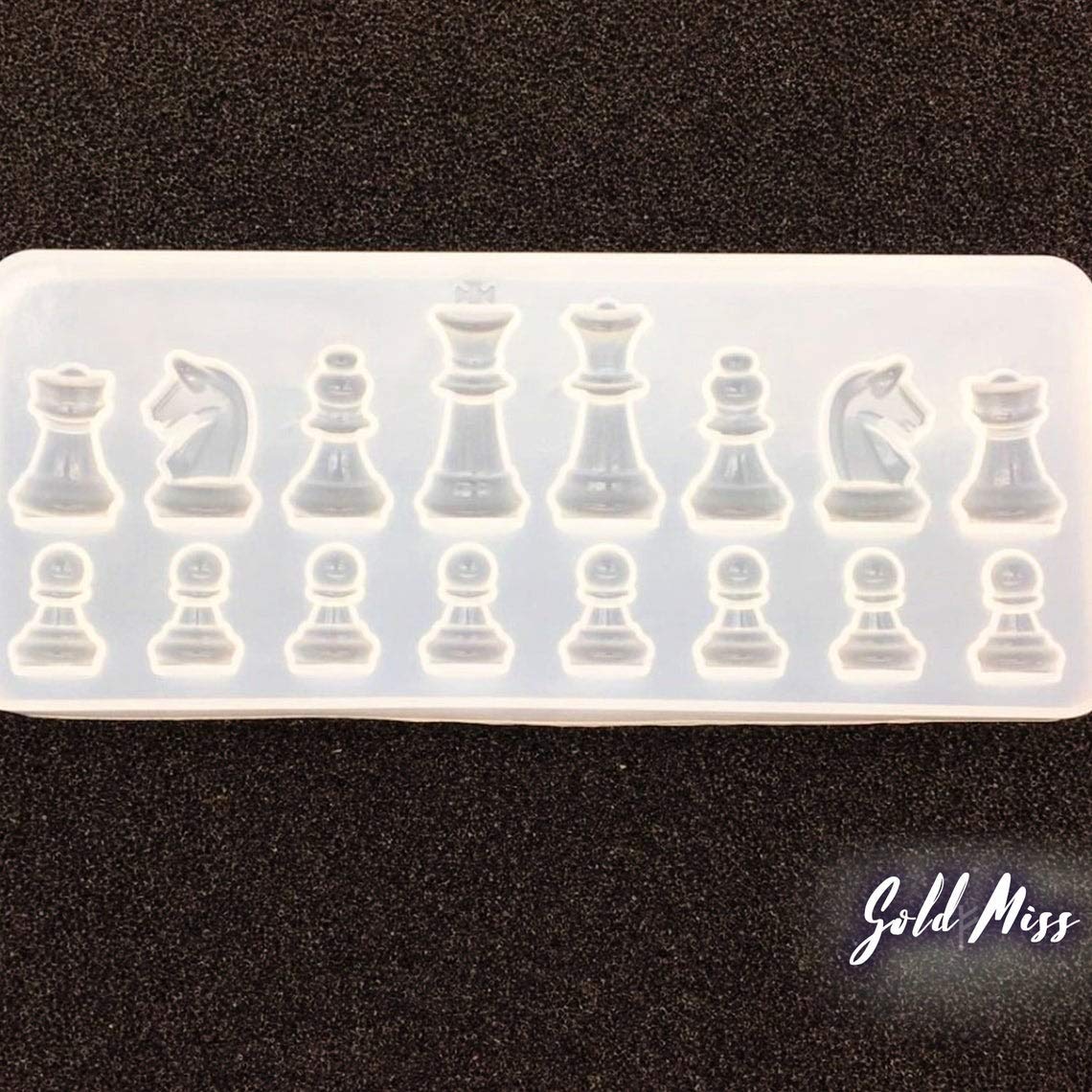 Elysia Store Unique Chess Pieces DIY Chess Mold Silicone Flexible Mold Board Games Resin Crafts Ches