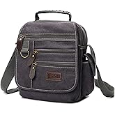 Sunsomen Mens bag Canvas Shoulder Bag Small Messenger Crossbody Bag Work Bag Vintage Multi-function