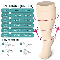 BLUEENJOY 3 Pack Plus Size Compression Socks for