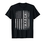 Retro American Flag UAS Ruger Men Family Day Shirt