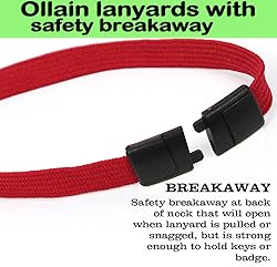 Ollain 25 Pack Breakaway Lanyard with J-Hook Bulk